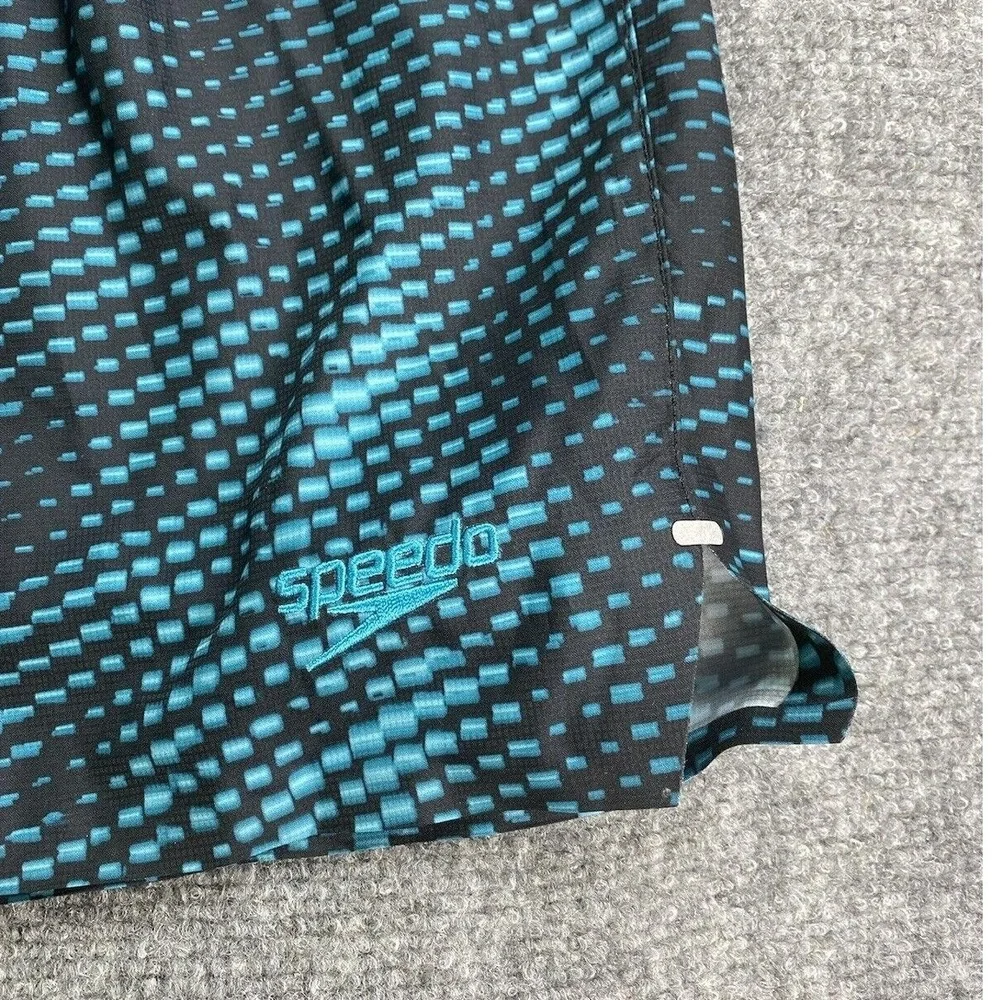 Speedo Swim Trunks Mens XXL Aqua‎ Black Active Swim Athletic TurboDri Poolside